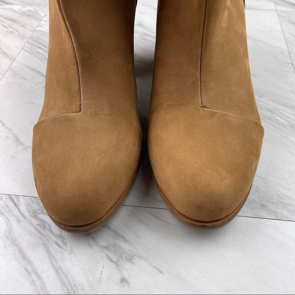 •Vince Camuto Hadley Tan Camel Brown Suede Cuff Back Zip Booties Boots Size 9.5 - Picture 6 of 15